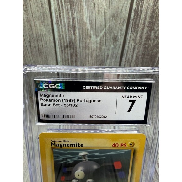Magnemite Pokémon (1999) Portuguese Base Set - 53/102 CGC 7 Near Mint - Picture 2 of 10